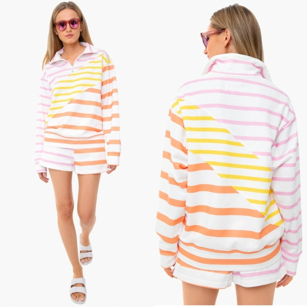 New Solid & Striped The Pullover Rainbow Quarter … - image 1